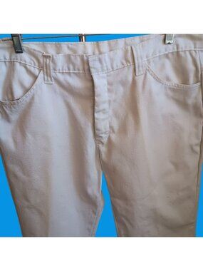 True Vintage Jeans 1960's 38x31 White Cotton Bootcut Mod Garage Band Talon zip